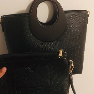 Faux leather satchel